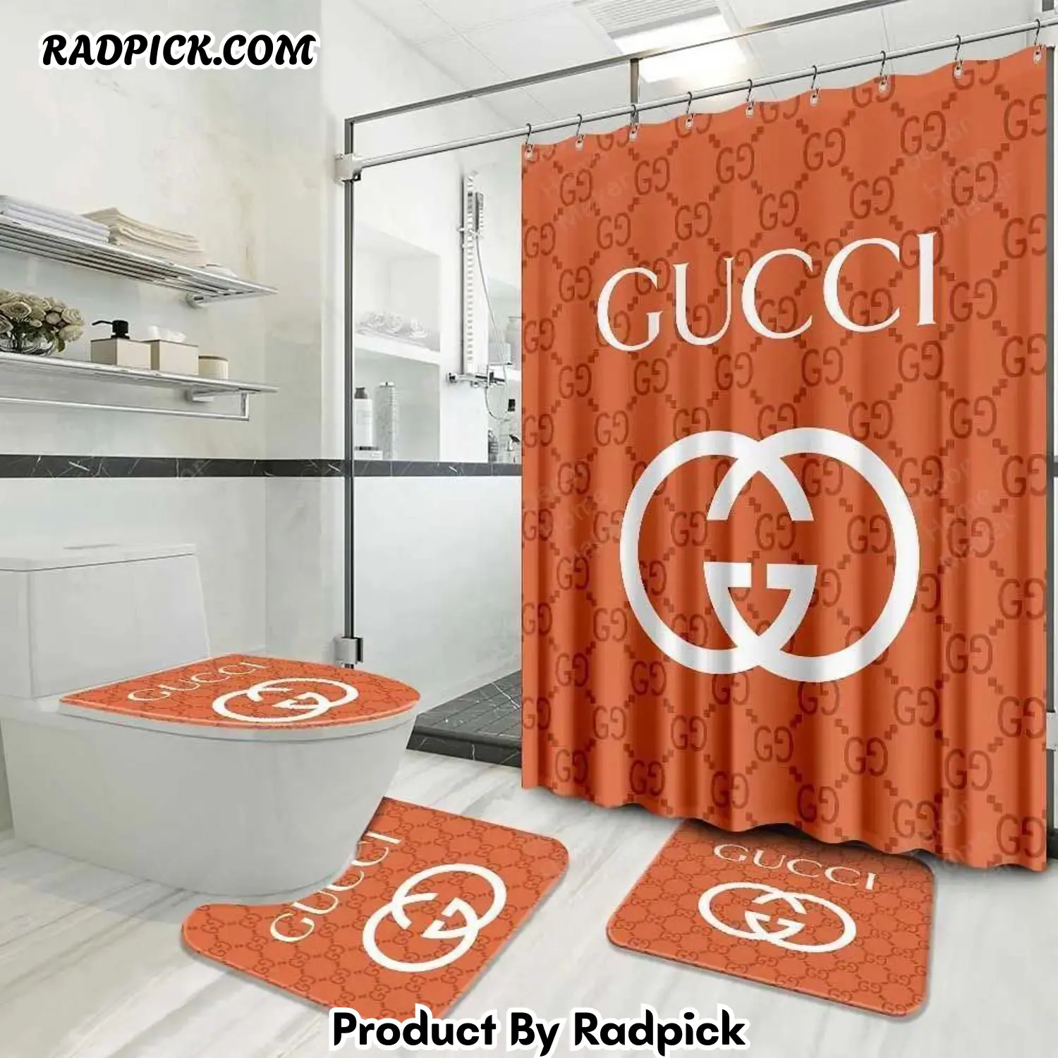 Gucci bathroom set luxury shower curtain waterproof luxury brand with logo gucci 16 159 bathroom set rp387809